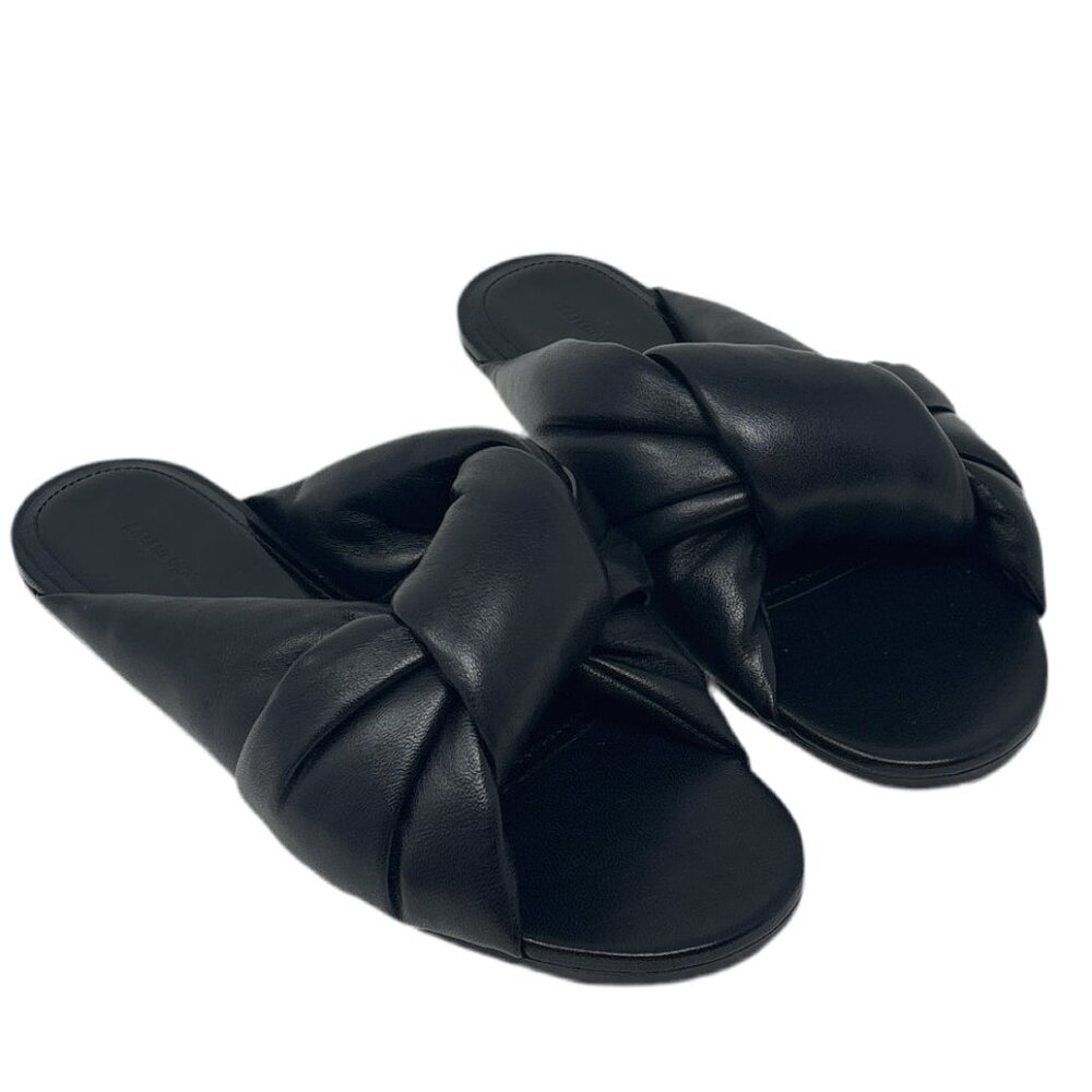 BALENCIAGA black leather knot sandals - size 37